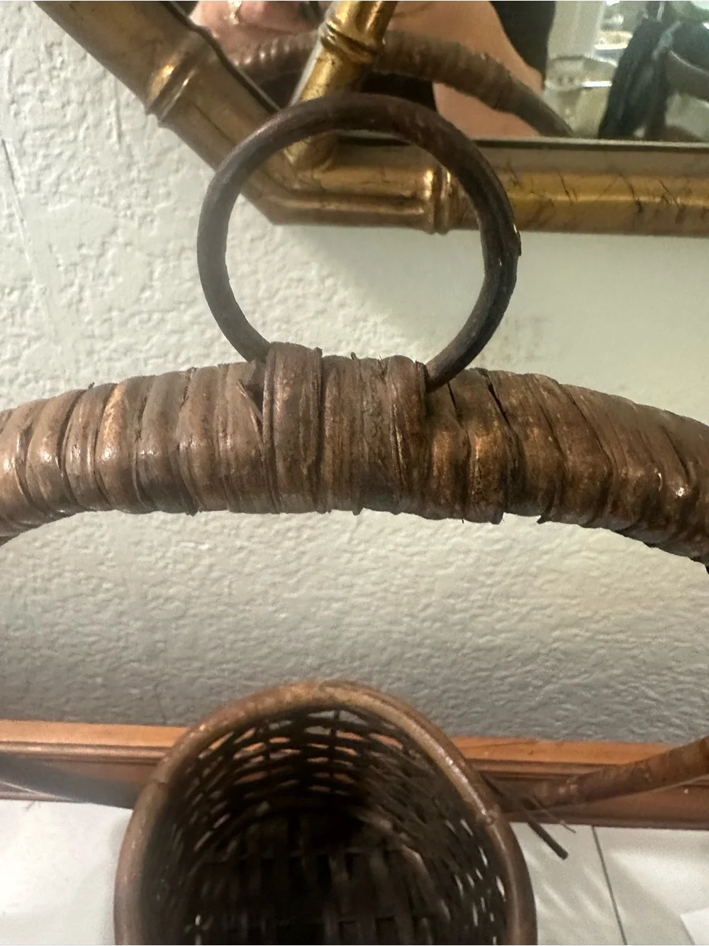 Rustic Brown Woven Bamboo Decorative Basket planter